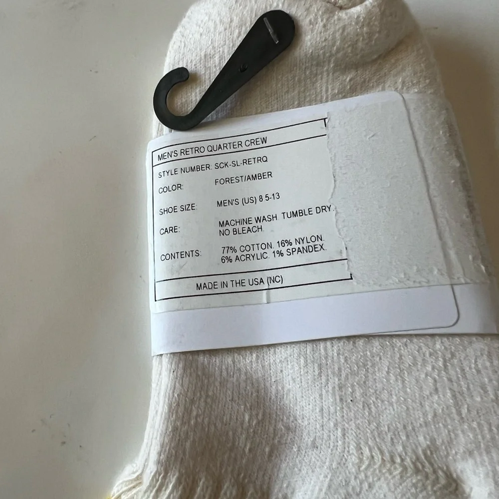 AMERICAN TRENCH RETRO QUARTER CREW SOCKS FOREST GREEN/AMBER OS UNISEX NWT